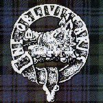 The Campbell Boar's Head crest on a trtan background.