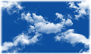 Image of clouds in a blue sky forming the cross of the Saltire.