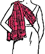 Ilustratiion of Chieftainess style sash etiquette.